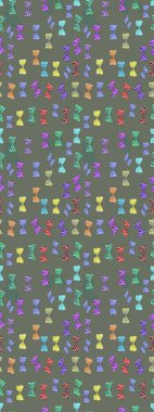 Parlak kelebeklerin eskiz geçmişi. Güzel renkli kelebekler gri ve nötr renklerde kaotik bir şekilde uçarlar. Uçan güvelerle çok renkli bir arka plan çiz. Kumaş için uygun. Raster..