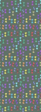 Renkli kelebekler. Çizim kalıbı. Web sayfası geçmişleri, duvar kağıtları, tekstil ve yüzey dokuları için mükemmel. Raster illüstrasyonu.