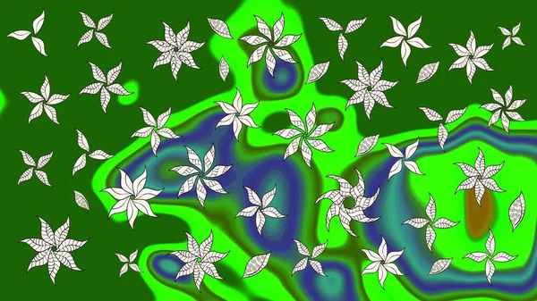 Güzel kumaş deseni. Raster suluboya çiçek deseni, narin çiçekler, yeşil ve nötr çiçekler, tebrik kartı şablonu.