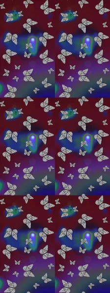 Renkli Kelebeklerle Bahar Arkaplanı. Kart, Davetiye ve Yazdırma için Basit Güzel Kalıp. Güzel Kelebek Siluetleriyle Moda Dekorasyonu. Güveli Raster Arkaplanı.