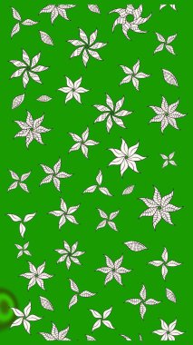 Yeşil ve nötr renklerde etnik çiçeklerle süslenmiş zarif bir eskiz. Asya Tekstil 'inde Raster Çiçek İllüstrasyonu.