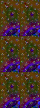 Düz Çiçek Elementleri Tasarımı. Çiçeksel fantezi tasarımı ve parlak bir arka plan çizimi. Renkli Bahar Teması çizim şablonu.