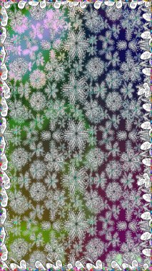 Kusursuz Chichi kumaş deseni. Raster illüstrasyonu. Renkli Bahar Temalı Kusursuz Arkaplan. Düz Çiçek Elementleri Tasarımı. Çiçek deseni.