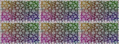 Raster illüstrasyonunda kusursuz çiçek deseni. Süslü kumaş deseni. Renkli Bahar Temalı Kusursuz Arkaplan. Düz Çiçek Elementleri Tasarımı.