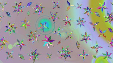 Şirin karalamalı çiçek desenli çizim. Raster illüstrasyonu. El yapımı çiçek ve bitki koleksiyonu. Çizim stili tarafsız ve gri renklerde. Raster illüstrasyonu.