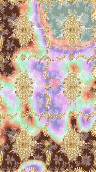 Geleneksel oryantasyon süsü. Klasik Raster Golden eskiz kalıbı. Klasik klasik klasik arka plan. Tarafsız renklerde altın elementlerle çizim deseni.