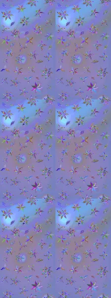 Çizim çiçek deseni duvar kâğıdı olarak kullanılabilir. Mor ve mavi renkte çiçekler. Raster illüstrasyonu.