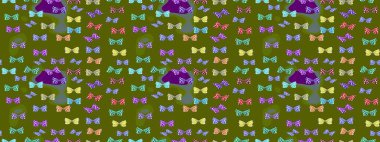 Yumuşak yeşil ve nötr arkaplanda izole edilmiş şirin yaban sinekleri. Sanat retro seramik seramik tasarım tarzında serbest ve doğrusal el çizimi logo. Yeşil ve nötr renkleri kapat.