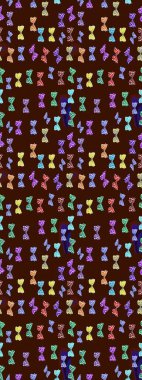 Kahverengi ve nötr renklerdeki soyut sevimli kelebek. Eskiz kalıbı arka planı. Raster illüstrasyonu. Basit bir şekilde.