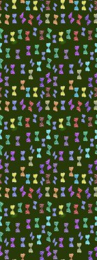 Yeşil ve nötr bir zeminde kelebekler. Kelebekli tasarım. Robot resim. Çizim, karalama, karalama. Sonsuz. Raster illüstrasyonu.