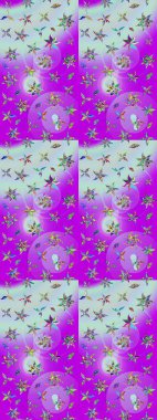 Renkli Bahar Teması eskiz kalıbı. Zentangle soyut çiçekleri. Karalama çiçeği. Raster illüstrasyonu. Güzel kumaş deseni. Düz Çiçek Elementleri Tasarımı.