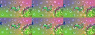 Yeşil ve nötr renklerde. Raster illüstrasyonu. Çiçekli güzel suluboya desen.