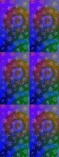 Çiçekli karalama şeklinde Raster çiçek deseni. Mor ve mavi renklerde bahar çiçekleri. Raster illüstrasyonu.