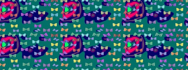 Mavi ve tarafsız arka planda kelebekler. Kağıt, kumaş ve ambalaj için uygun. Çizim kalıbı. Raster..