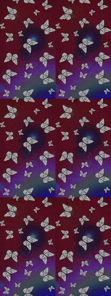 Renkli kelebeklerin eskiz geçmişi. Kumaş, kağıt, ambalaj kâğıdı ve duvar kağıdı tasarımı için güzel bir arka plan. Raster illüstrasyonu.