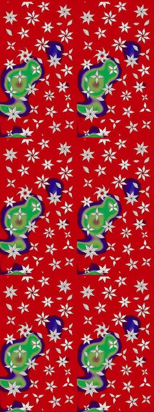 Kırmızı ve nötr renklerde çiçekler. Çiçekli karalama şeklinde Raster çiçek deseni. Yumuşak, bahar çiçekli arka plan.