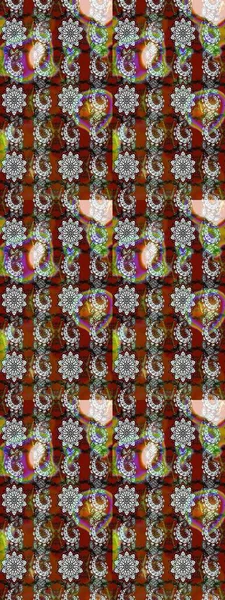 Çiçekli eskiz deseni. Suluboya çizimi. El çizimi. Kahverengi ve gri renkte çiçekler.