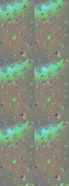 Raster illüstrasyonundaki çiçek desenli çizim. Gri ve bej renkli çiçekler. Renkli Bahar Teması eskiz kalıbı. Düz Çiçek Elementleri Tasarımı.