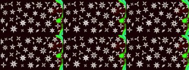 Renkli Bahar Teması eskiz kalıbı. Raster illüstrasyonu. Güzel kumaş deseni. Düz Çiçek Elementleri Tasarımı. Zentangle soyut çiçekleri. Çiçek tozu..