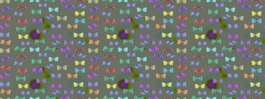 Tekstil baskısı için ekose kelebek. Gri ve nötr renkler üzerine bir resim. Karala, karala, karala. Çizim kalıbı. Raster illüstrasyonu.