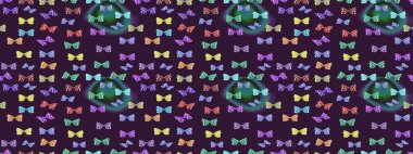 Renkli kelebeklerin eskiz geçmişi. Ambalajlar, duvar kağıtları, kumaş tasarımı ve kağıt için güzel bir arka plan. Kahverengi ve mavi üzerinde sevimli kelebekler. Raster illüstrasyonu.