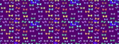Dekoratif el çizimi kelebekler. Mor ve nötr renkte bir resim. Güzel bir kumaş tasarımı. Raster illüstrasyonu.