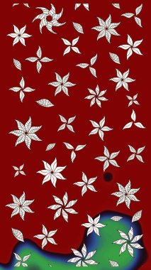 Raster illüstrasyonundaki çiçek desenli çizim. Güzel kumaş deseni. Renkli Bahar Teması eskiz kalıbı. Düz Çiçek Elementleri Tasarımı.