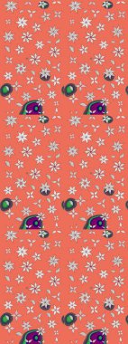 Gentle, cute floral background. Flowers on orange and neutral colors. Raster floral pattern in doodle style with flowers.