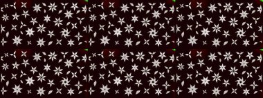 Çiçek duvar kâğıdı. Çiçek arkaplan. Raster illüstrasyonu. Renkli çizim kalıbı. Siyah ve nötr renklerde şirin tekstil.