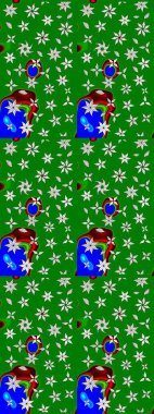 Çiçek desenli eskiz. Gömlek baskısı için çiçek boyası. Yeşil renkte çiçekler.