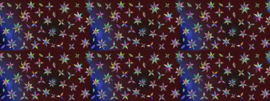 Düz Çiçek Elementleri Tasarımı. Taslak desenli, modaya uygun kumaş deseni. Şirin çiçek elementleri. Raster illüstrasyonu. Renkli Bahar Teması çizim şablonu.