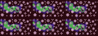 Küçük çiçekteki sevimli çiçek deseni. Raster illüstrasyonu. Kahverengi renkte yaz çiçekleri. Raster deseni.