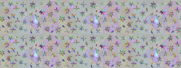 Çiçek ve yapraklı çiçek deseni. Raster illüstrasyonu. Küçük çiçekli şirin desen.