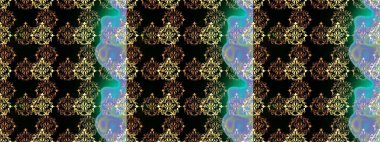 Kusursuz bir arka plan modeli. Suluboya, elle çizilmiş. Raster - stok. Vadinin çiçekleri siyah, mavi ve nötr renklerde.