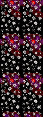 Vadinin çiçekleri siyah ve nötr renklerde. Çiçeksel çizim kalıbının çizimi.