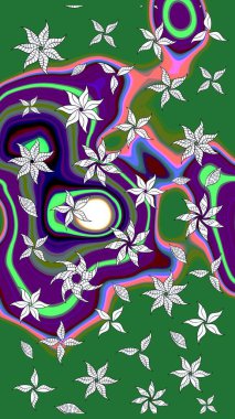 Raster illüstrasyonu. Küçük çiçekteki sevimli çiçek deseni. Çizim.