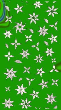 Çiçek deseni. Düz Çiçek Elementleri Tasarımı. Raster güzel kumaş deseni çiziyor. Renkli Bahar Teması çizim şablonu.