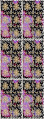 Klasik klasik klasik arka plan. Geleneksel oryantasyon süsü. Kusursuz klasik raster altın desenli. Raster illüstrasyonu. Gri ve siyah renklerde altın elementlerle kusursuz desen.