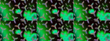 Kar taneleri deseni. Raster illüstrasyonu. Kar taneleri arka planda. Kar tanesi süsleme deseni. Renkli arkaplanda izole edilmiş kar tanelerinin düz tasarımı.