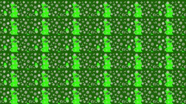 Raster illüstrasyonundaki çiçek desenli çizim. Yeşil renkte çiçekler.