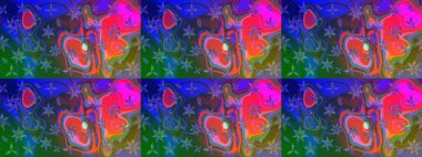 Küçük çiçekteki sevimli çiçek deseni. Raster deseni. Yumuşak, yaz çiçekleri mavi ve yeşil renklerde. Raster illüstrasyonu.