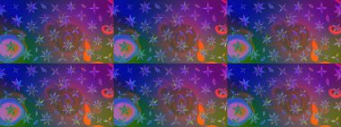 Küçük çiçekteki sevimli çiçek deseni. Raster deseni. Yumuşak, yaz çiçekleri mavi ve mor renklerde. Raster illüstrasyonu.