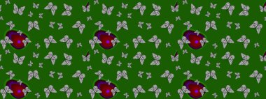 Clipart yeşil ve gri kelebek Magic Cartoon hakkında. Albüm için resim. Kart ve Fotoğraf Çocukları Albümleri Üzerine Bebekler Kitabı ve Dijital Baskı. Robot resim. Raster illüstrasyonu.