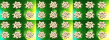 Renk arka plan üzerinde izole soyut kar taneleri ile düz tasarım. Raster resim. Raster kar taneleri arka plan. Kar tanesi renkli desen. Snowflakes desen.