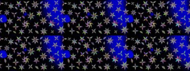 Hediye ambalaj kağıdı, tebrik kartları, posterler ve pankart tasarımı. Raster düz çiçek çizim deseni. Siyah renkte çiçekler.