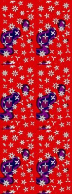 Çiçekli karalama şeklinde Raster çiçek deseni. Kırmızı ve nötr renklerde çiçekler. Yumuşak, bahar çiçekli arka plan.