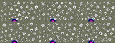 Çiçek deseni duvar kağıdı, desen dolguları ve web sayfası arka planı için kullanılabilir. Şekil verilmiş çiçeklerle eskiz deseni. Süslü zentangle çizim dokusu, soyut çiçeklerle süslenmiş..