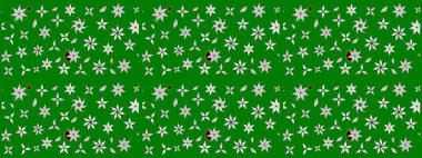 Çiçek desenli eskiz. Yeşil renkli çiçekler. Tişört baskısı için çiçek boyama rasteriName.