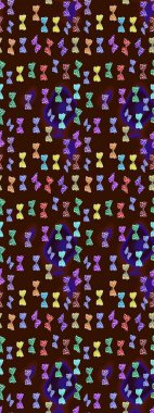 Renkli sevimli kelebek. Eskiz kalıbı arka planı. Kahverengi ve nötr renkli resimler. Yüzey dokuları, duvar kağıtları, web sayfası geçmişi, tekstil için mükemmel. Raster illüstrasyonu.