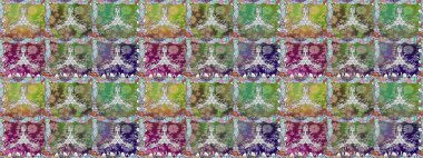 Gömlek baskısı için çiçek boyası. Yeşil renkli çiçekler. Çiçeksiz desenli arka plan.